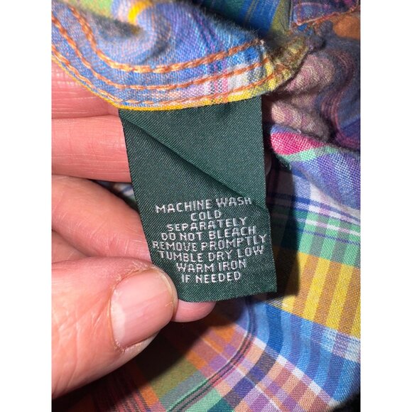 LRL Lauren Jeans Company Plaid Button-Up Shirt Cotton XL Preppy Old Money Cottag - Picture 6 of 10